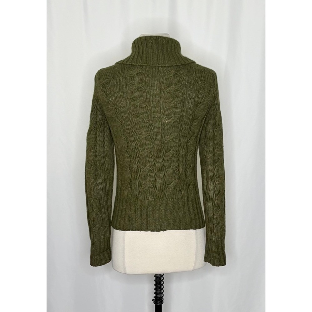 Vintage J. CREW Cable Knit Shawl Collar Cardigan Sweater‎ Wool Cashmere X-Small - Picture 10 of 14
